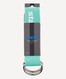 Ремень для йоги YB-100 183 см, хлопок, мятный