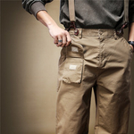 Мужские весенне-осенние модные брендовые JIELEINUO повседневные брюки на подтяжках с маленьким карманом.