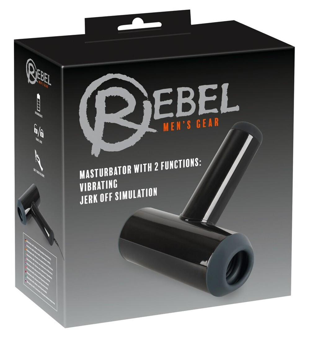 Черный мастурбатор с удобной ручкой Masturbator with 2 Functions (Цвет: черный)