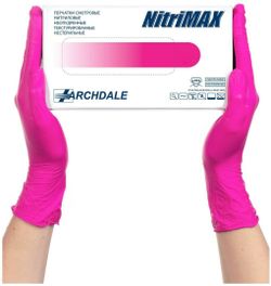 Archdale NitriMAX Перчатки нитриловые фуксия размер M, 100шт