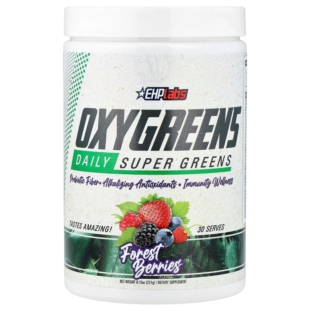 EHPlabs, OxyGreens, ежедневная суперзелень, со вкусом лесных ягод, 231 г (8,15 унции)