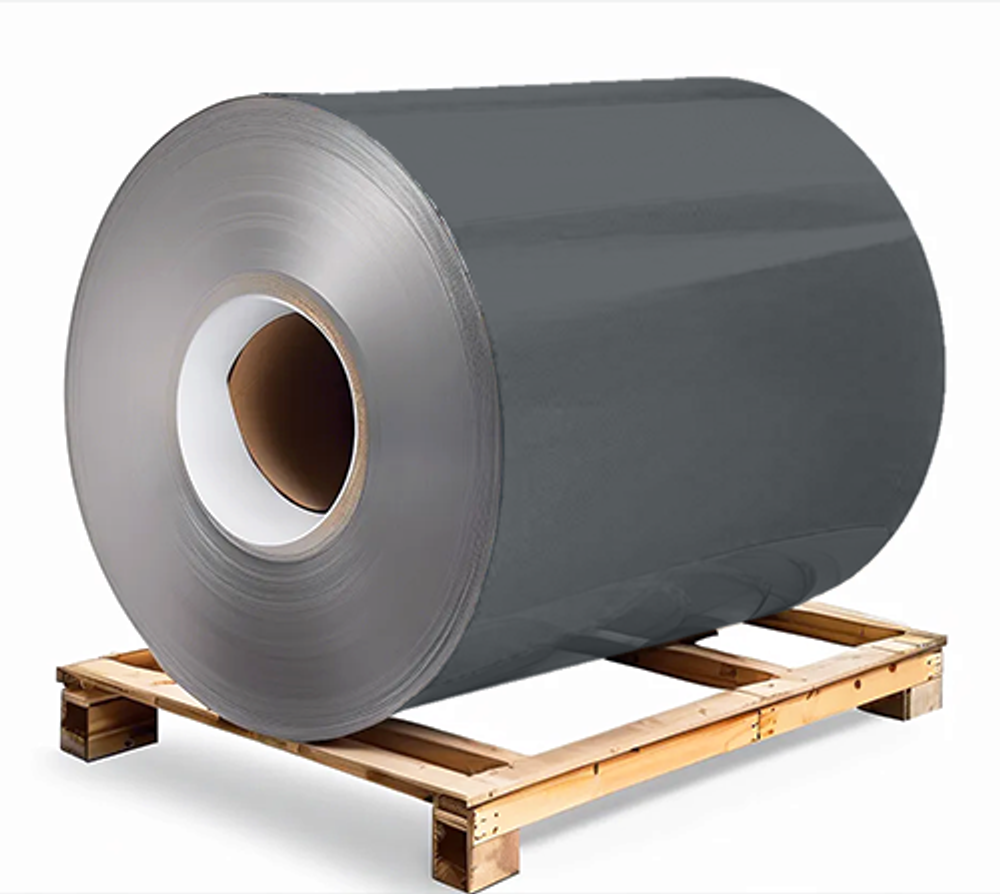 Сталь оцинкованная 0,7х1250х3000 мм RAL 7016 темно-серый Грунт обр.стороны / защ.пленка