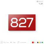 Номер на дверь 827, табличка на дверь для офиса, квартиры, кабинета, аудитории, склада, красная 120х70 мм, Айдентика Технолоджи