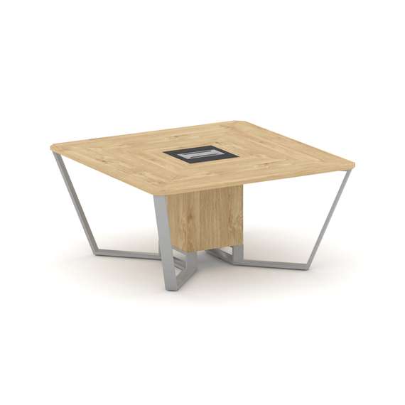 Steel Meet Стол переговорный квадратный KM-PR.B.SP-08 Тиквуд Светлый/Графит Глянец/Металл Серый 1600