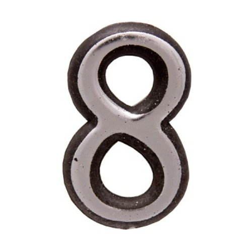 Цифра дверная АЛЛЮР ''8'' Большая  пластик на клеевой основе  ХРОМ /6982