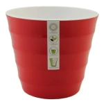 Горшок пластиковый с вкладкой Лаура 2,3л, d.17 h.15, красный