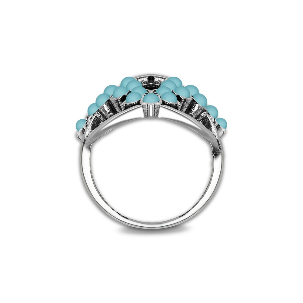 "Элэна" кольцо в серебряном покрытии из коллекции "Бирюзовый сад" от Jenavi