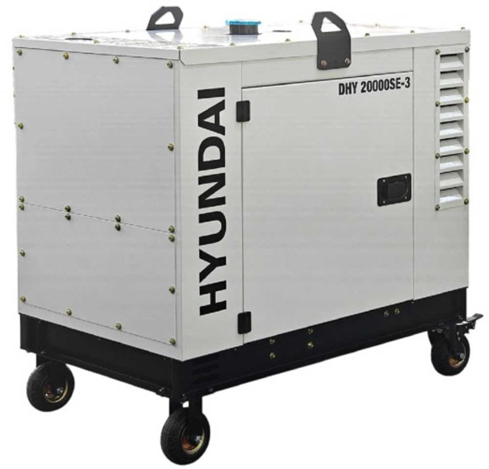 Электростанция дизельная с воздушным охлаждением HYUNDAI DHY 20000SE-3 в кожухе