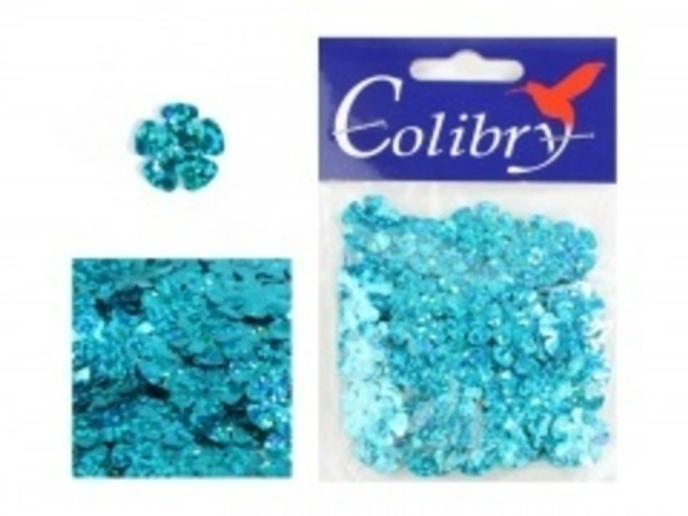Пайетки фигурные голографические-(цветы)-10гр-14мм-Colibry