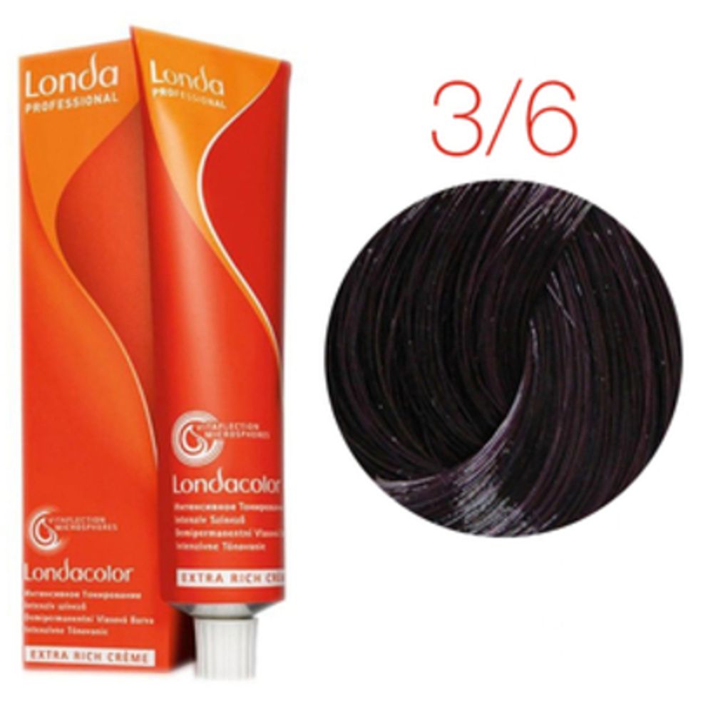 Londa Color инт.тонирование, 3/6 темный шатен фиолетовый, 60мл