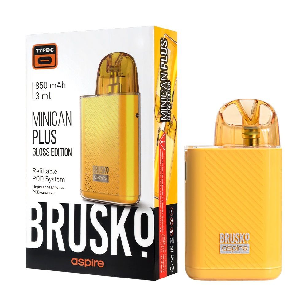 Brusko Minican Plus Gloss Edition, 850 mAh, Желтый