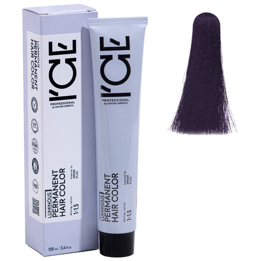 5.2 крем-краска ICE Permanent светло-каштановый фиолетовый - 100 мл.