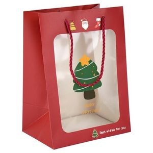 Пакет бумажный Казахстан 25*18*10 см картон.Красный  1 шт 12 шт /упак