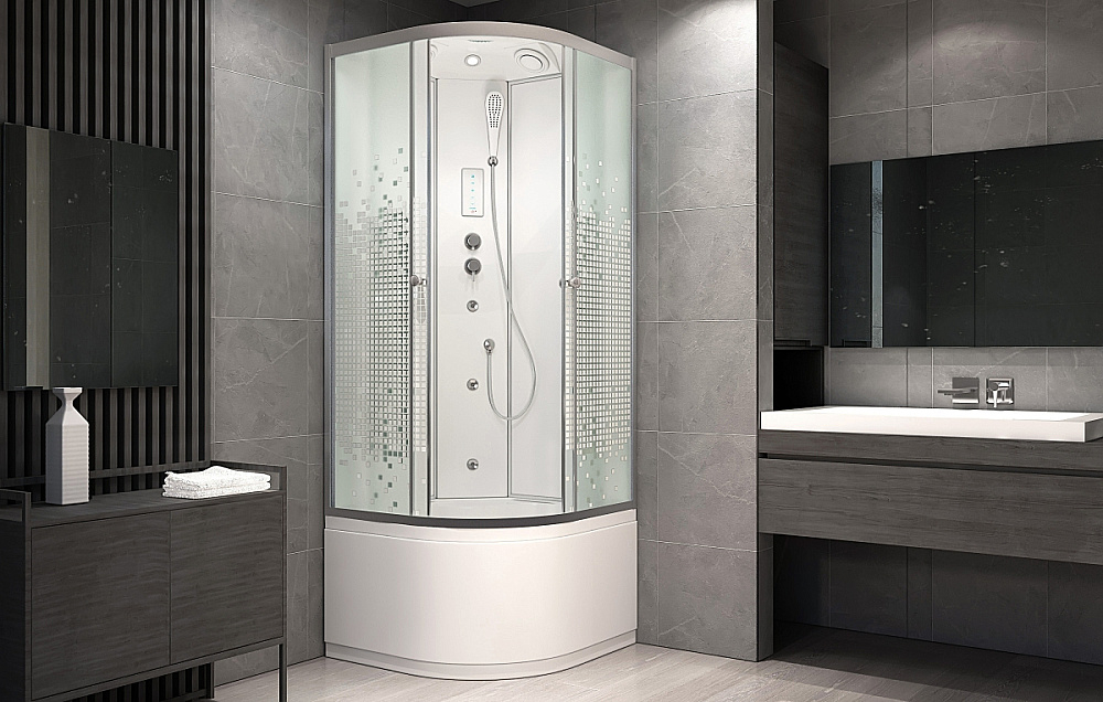Душевая кабина AvaCan L910 100x100 с гидромассажем, с электрикой