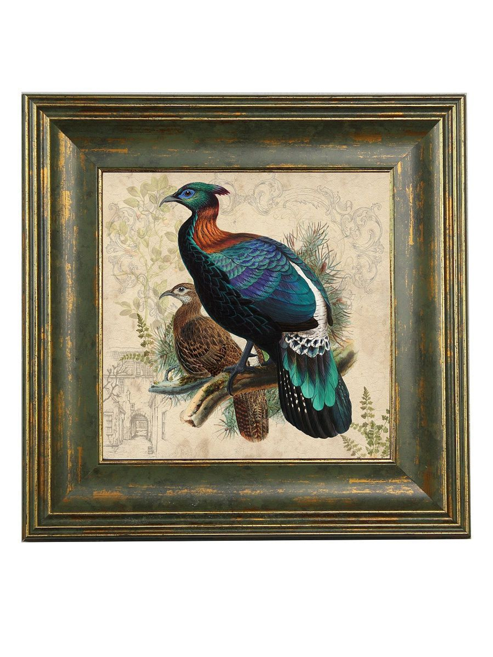 Картина на стену для интерьера на холсте в раме "Птицы" 29*29 см