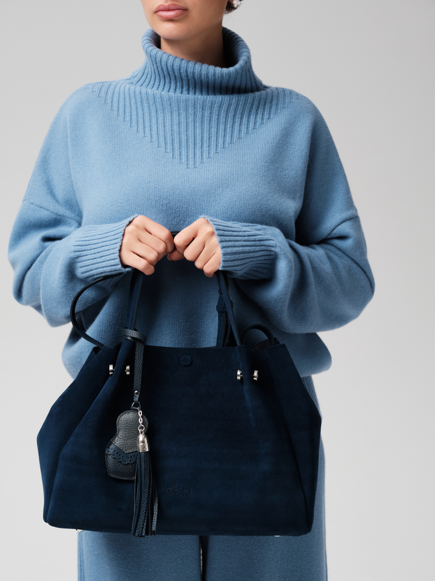 Замшевая сумка с матрешкой Vasilisa DBR 31210 синяя глубина
