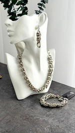 Серьги длинные Византия, оттенок серебро