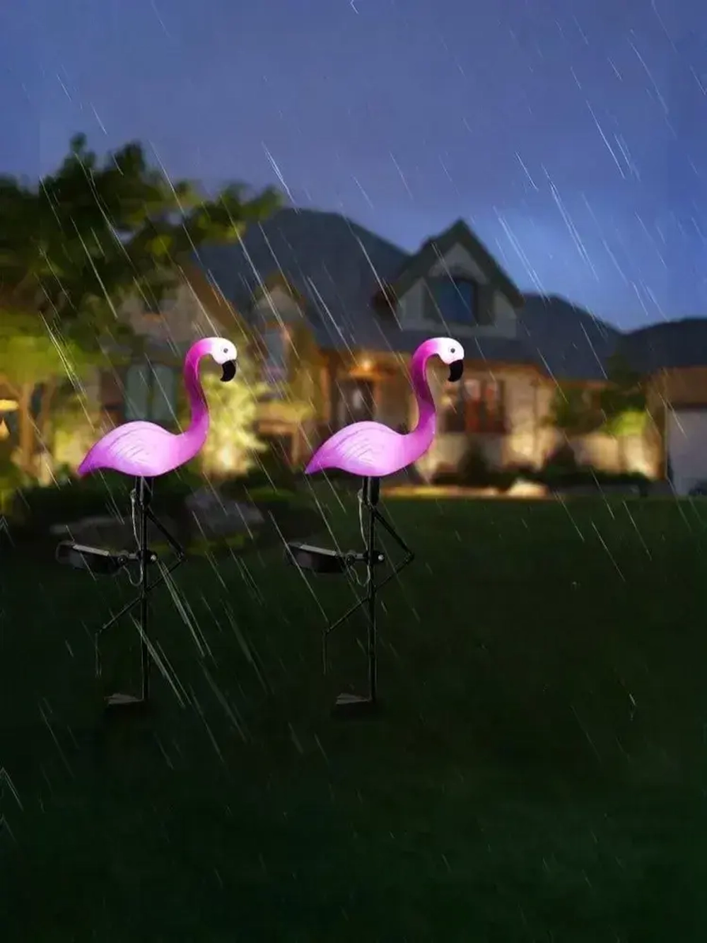 Светильник садовый на солнечной батарее уличный Фламинго, 3 шт. ламп