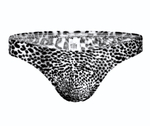 Мужские трусы-тонги с серым леопардовым принтом (Размер: M) (Цвет: серый леопард)