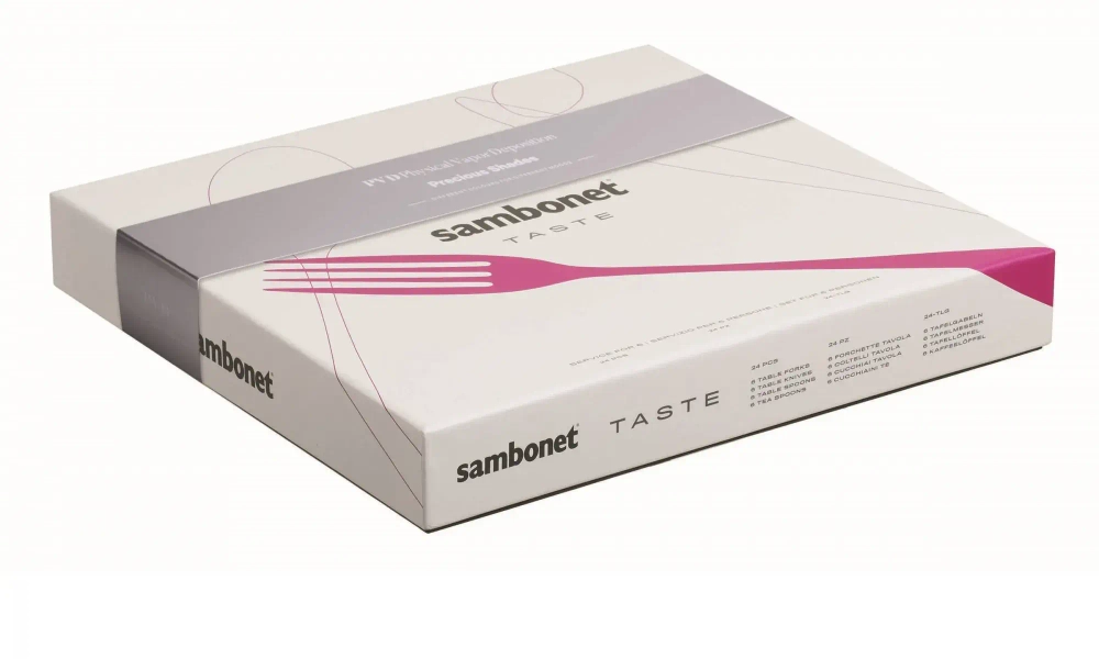 Sambonet Набор столовых приборов Taste PVD 24 предмета (6 персон) шампанское