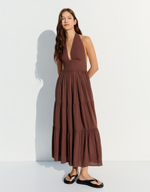 Длинное платье в стиле «рустик» - BERSHKA