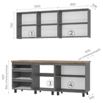 Кухня Шерлок 2 м графит, крафт с фотопечатью