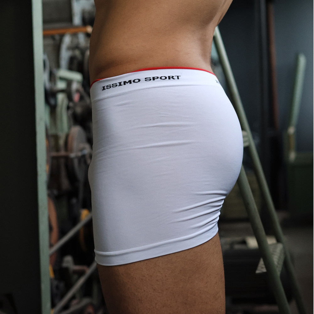 Мужские трусы боксеры белые бесшовные ISSIMO BOXER SPORT IS02
