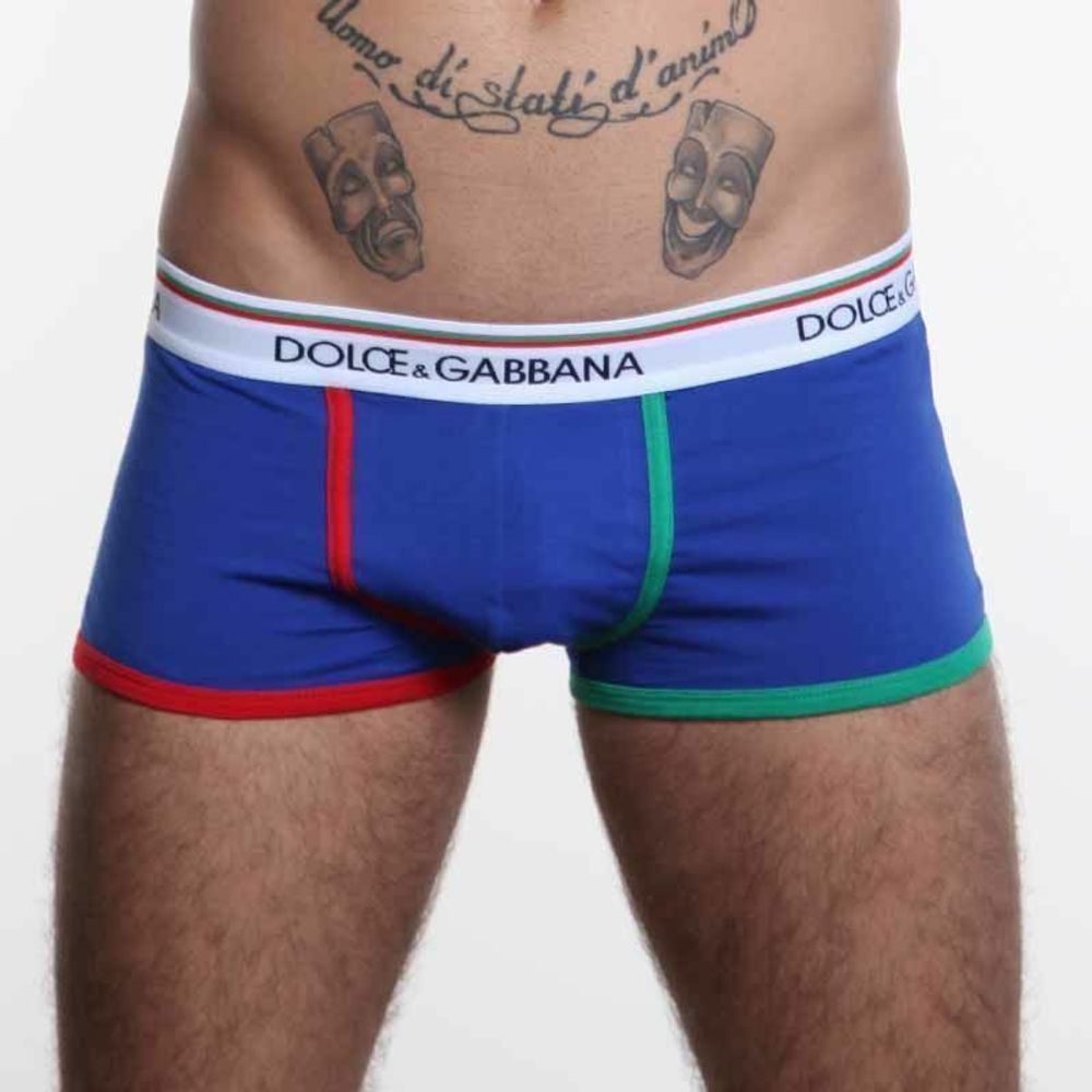 Мужские трусы хипсы синие Dolce Gabbanna Milano Boxer Blue