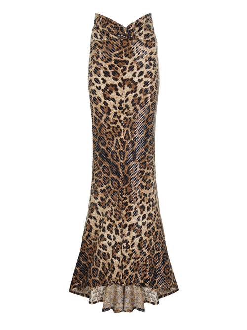 Юбка макси с пайетками Star Leo, леопардовый
