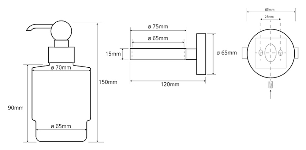 Настенный дозатор для жидкого мыла (стекло) вариант MINI retro - хром 144309102