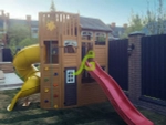 Детская площадка Клубный домик с горкой трубой 4 Luxe