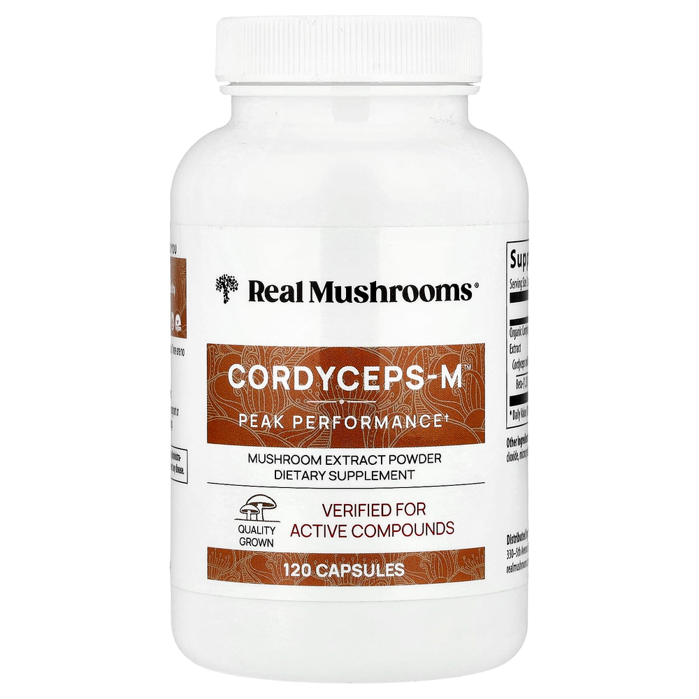 Real Mushrooms, Cordycep-M™, кордицепс, 120 капсул