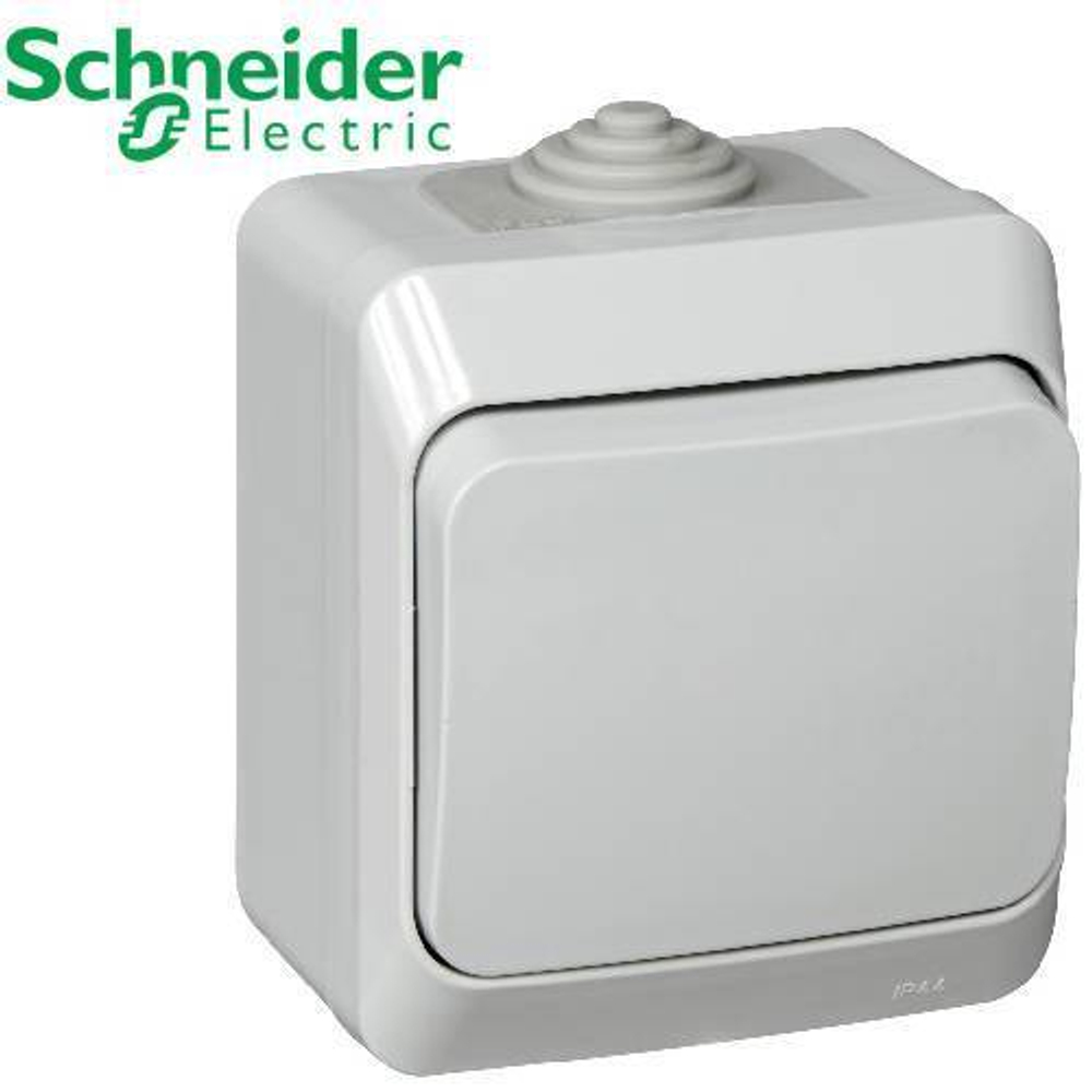 ВА10-041С Выключатель 1кл IP44 (серый) Этюд Schneider