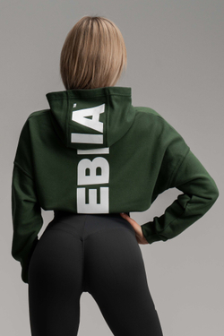 Укороченная толстовка Nebbia 421 GLoose Fit Crop Hoodie Iconic Dark green