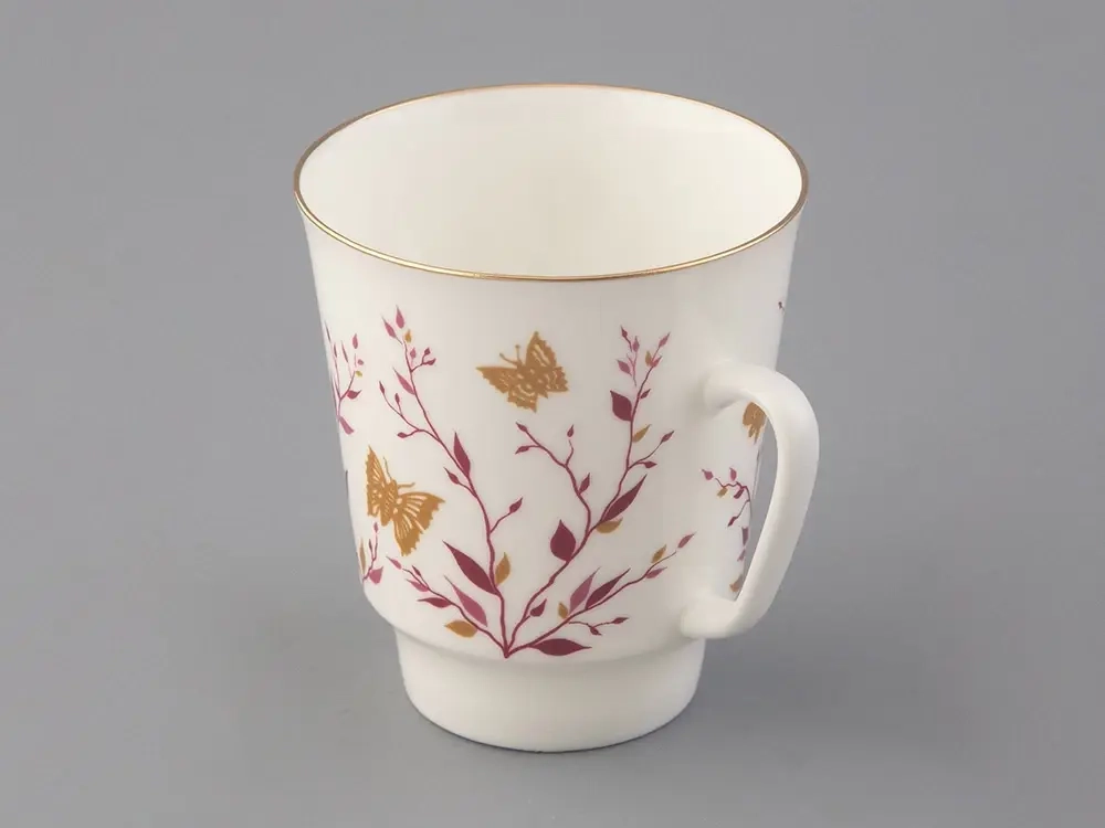 Чашка с блюдцем кофейная 165 мл форма Майская рисунок Розовые веточки арт. 81.13735.00.1