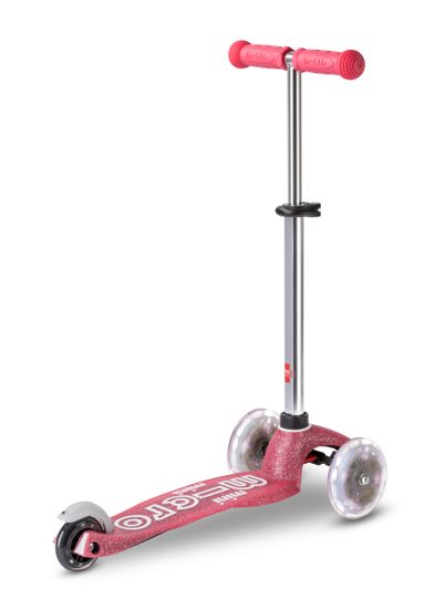 Cамокат Mini Micro Deluxe Блестящий LED розовый