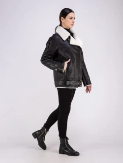 Дубленка авиатор женская натуральная оверсайз Турция