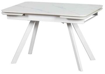 стол OCTARIN 120 White Stone Matt / Опора Прямая Белая