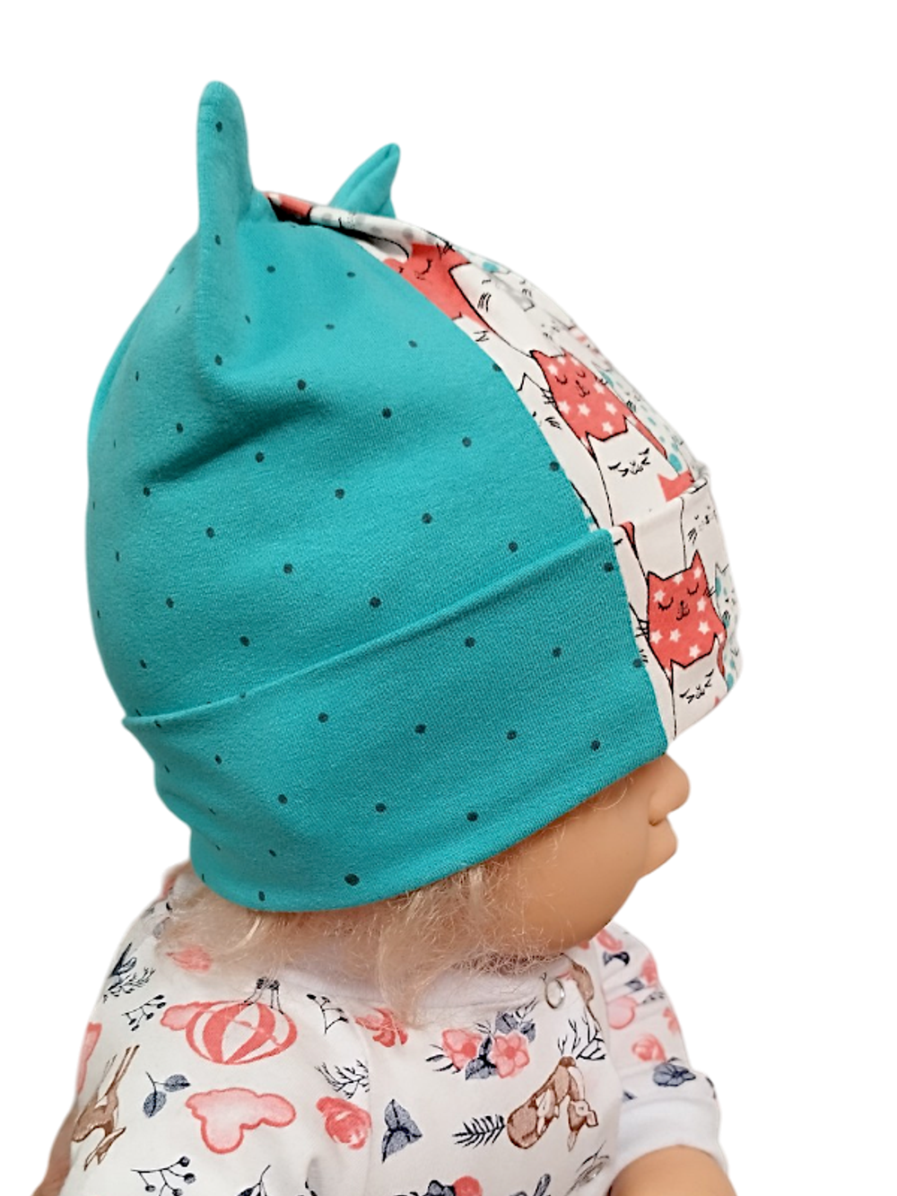 10021 Шапка детская "Кошка" кулирка (50-52)