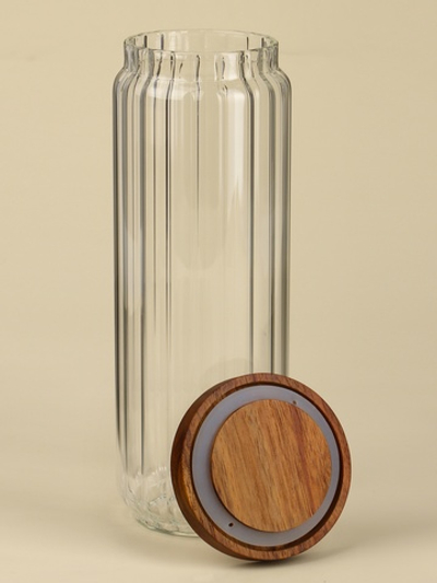 Банка для сыпучих продуктов с деревянной крышкой "Дафна" 1,3л, 9х26 см