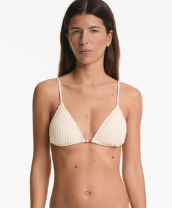 OYSHO Топ бикини с треугольными чашками из кроше, экрю