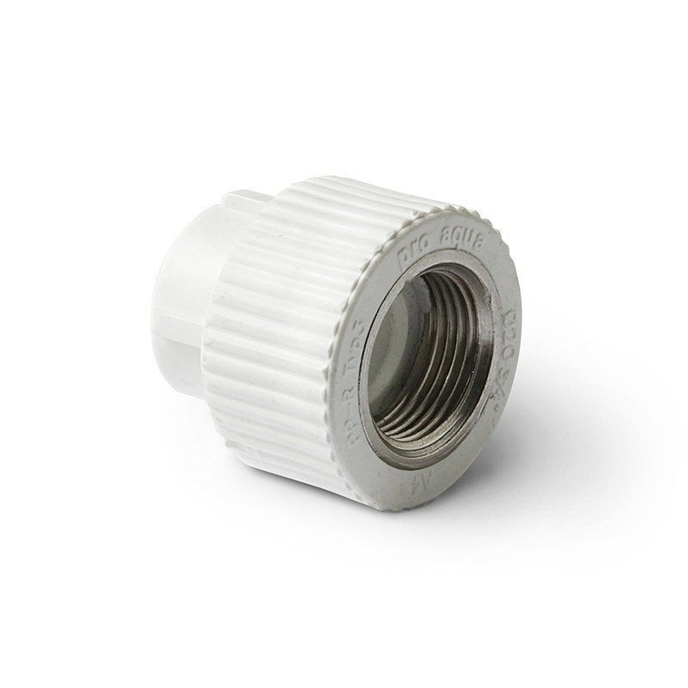 Муфта комбинированная ПП 20-3/4'' PN 25, с внутренней резьбой, белая, Pro Aqua PA22010P