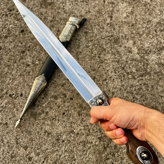 Кинжал кавказский из стали 65х13 (62см)