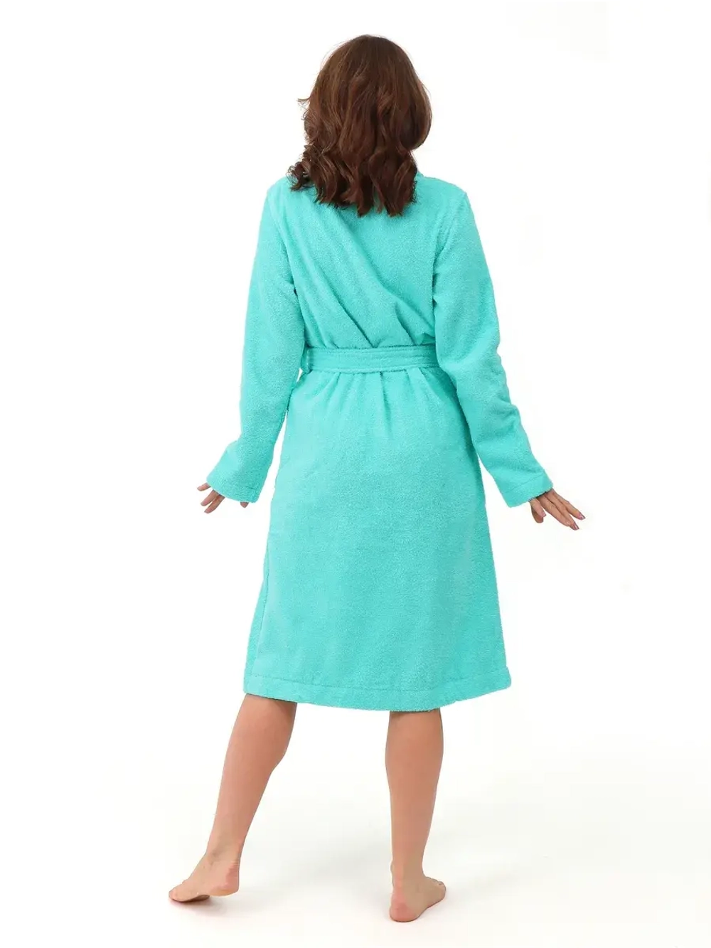 Халат женский махровый "Элит" с воротником шалькой, цвет: 501-Мятный