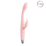 Розовый вибромассажёр для G-стимуляции с клиторальным отростком