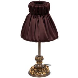 Настольная лампа Лето Weron Бронза с абажуром Адель Шоколад