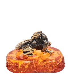 AM-3212 Фигурка «Пантера Нано» (латунь, янтарь)