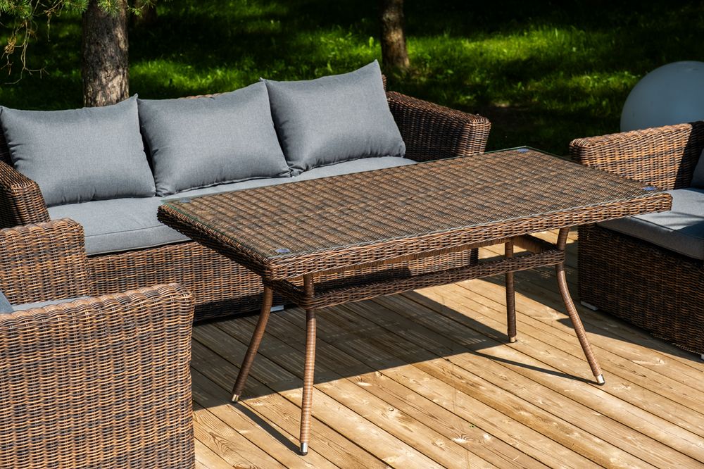 "Моккачино" обеденная группа из искусственного ротанга, цвет коричневый