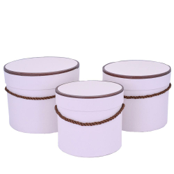 Коробка КРУГ РОЗОВЫЙ С КОРИЧНЕВОЙ КАЙМОЙ