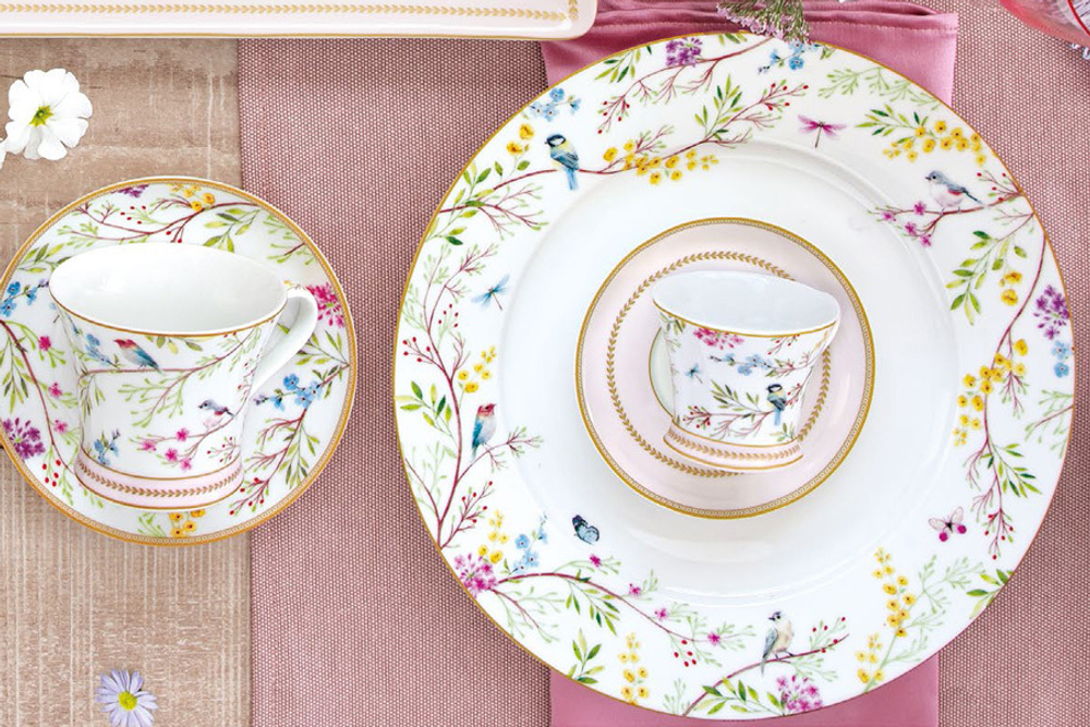 Набор чашек с блюдцами 2шт 80мл Easy Life Пение птиц